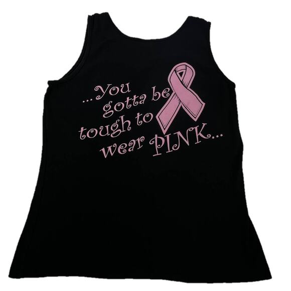 Hanes Pink Magnolias Tank Top Pink Lettering Classic Fit Small Black - Picture 3 of 9